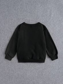 SHEIN Young Boy Cartoon Graphic Sweatshirt - Black - View 2