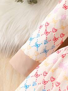 SHEIN Baby Girl Geo Print Belted Dress Without Belt - Multicolor - View 6