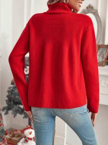 SHEIN LUNE 高領條紋針織套頭毛衣