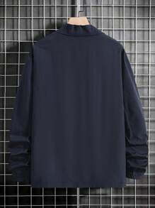 Manfinity Homme Lỏng lẻo phù hợp Nam Áo khoác Với Đồ họa Chữ cái , Áo thun Đã Bao gồm - Màu xanh hải quân - Xem 2