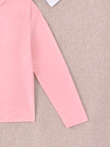 SHEIN Tween Girl 4pcs Mock Neck Solid Tee - Multicolor - View 3