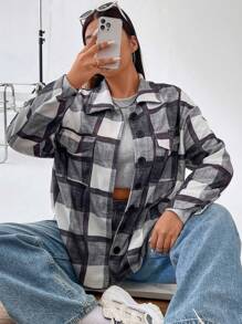 Flirla Plus Rutigt Tryck Nedhasade aclar Överkappor - Multifärgad - Visa 7