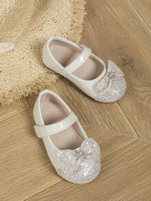 女孩新風格瑪麗珍平底鞋帶水鑽,時尚男士正裝鞋適用於孩子,公主水晶舞鞋適用於表現