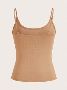 SHEIN BASICS Solid Cami Top - Rust Brown - View 2