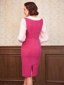 SHEIN DECDS 1入組翻蓋細節洋裝不帶襯衫 - 玫紅色 - 查看 2