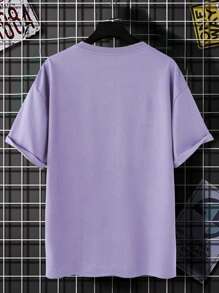 Manfinity EMRG Men Cartoon Graphic Tee - Mauve Purple - View 2