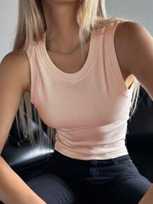 DAZY Chaleco ropa interior térmica unicolor tejido de canalé