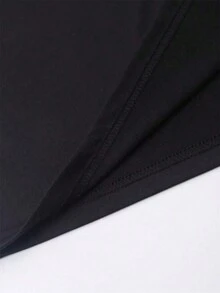 Manfinity Homme 男士字母圖案T恤 - 黑色 - 查看 4