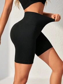 Đồ họa Chữ cái Thắt lưng băng rộng Quần short thể thao đạp xe - Nhiều màu - Xem 3