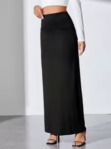 SHEIN Tall Solid High Waist Skirt Maxi Skirt