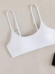 SHEIN Swim Summer Beach Solid Color Bikini Top (2 Pieces)