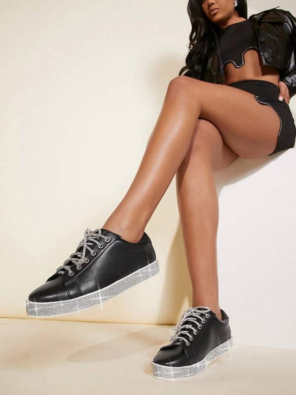 SHUZIA Zapatillas de plataforma con cordones