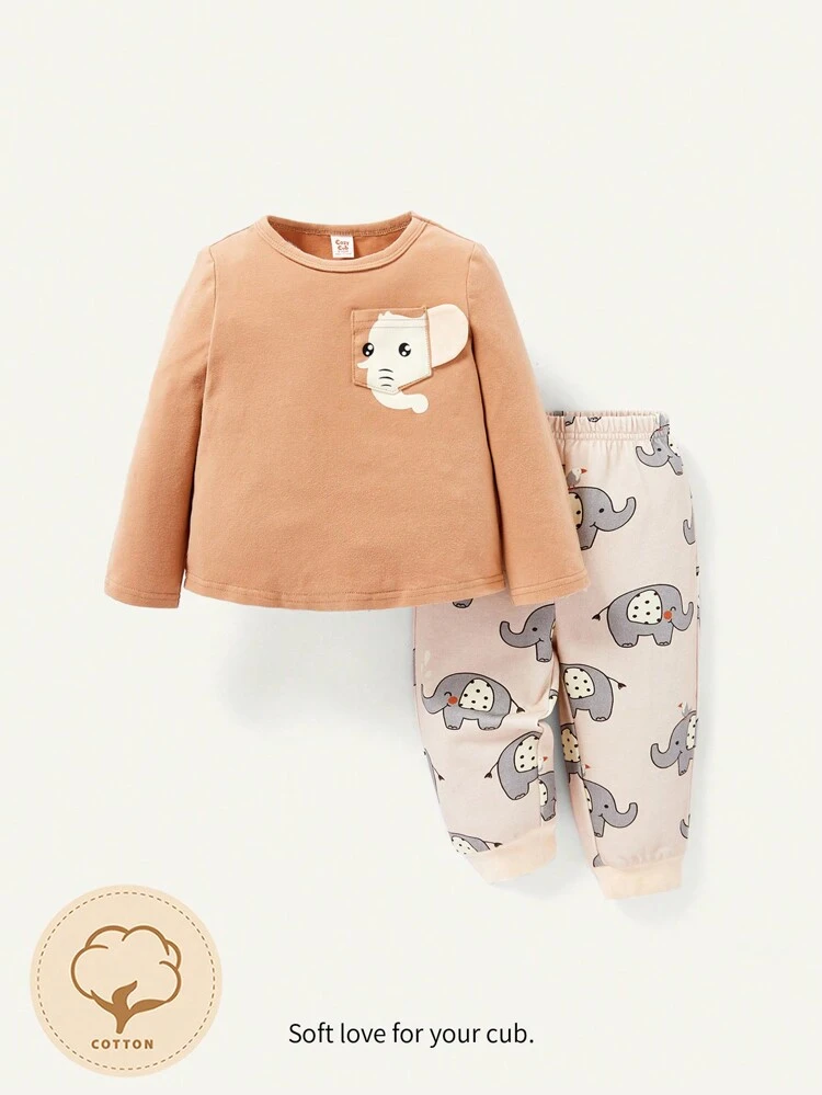 Baby Boy Cartoon Graphic Tee & Sweatpants