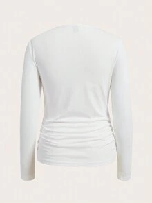 SHEIN 孕婦3入組素色側收褶T恤 - 彩色 - 查看 10