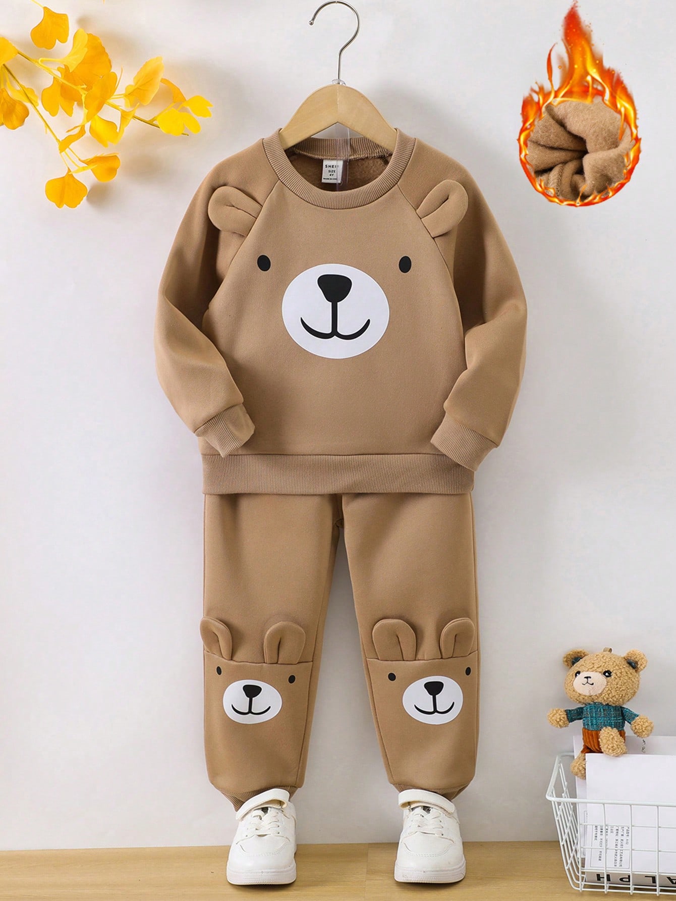 بذلة تدفئة مطبوعة برسوم كرتونية لفتى صغير بأكمام ر...