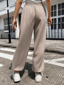 INAWLY Eo dây rút Túi nghiêng Quần thể thao - Màu Khaki - Xem 2