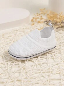 時尚簡約風透氣網布一腳蹬嬰兒運動鞋