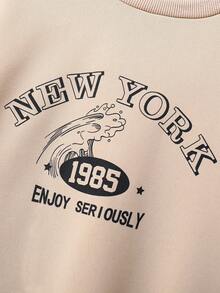 SHEIN Tween Girl Letter Graphic Pullover & Vest Jacket & Sweatpants - Multicolor - View 7