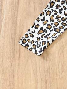 SHEIN Baby Girl 2pcs Leopard & Letter Graphic Leggings Chic Outfits For Autumn/Winter - Multicolor - View 8