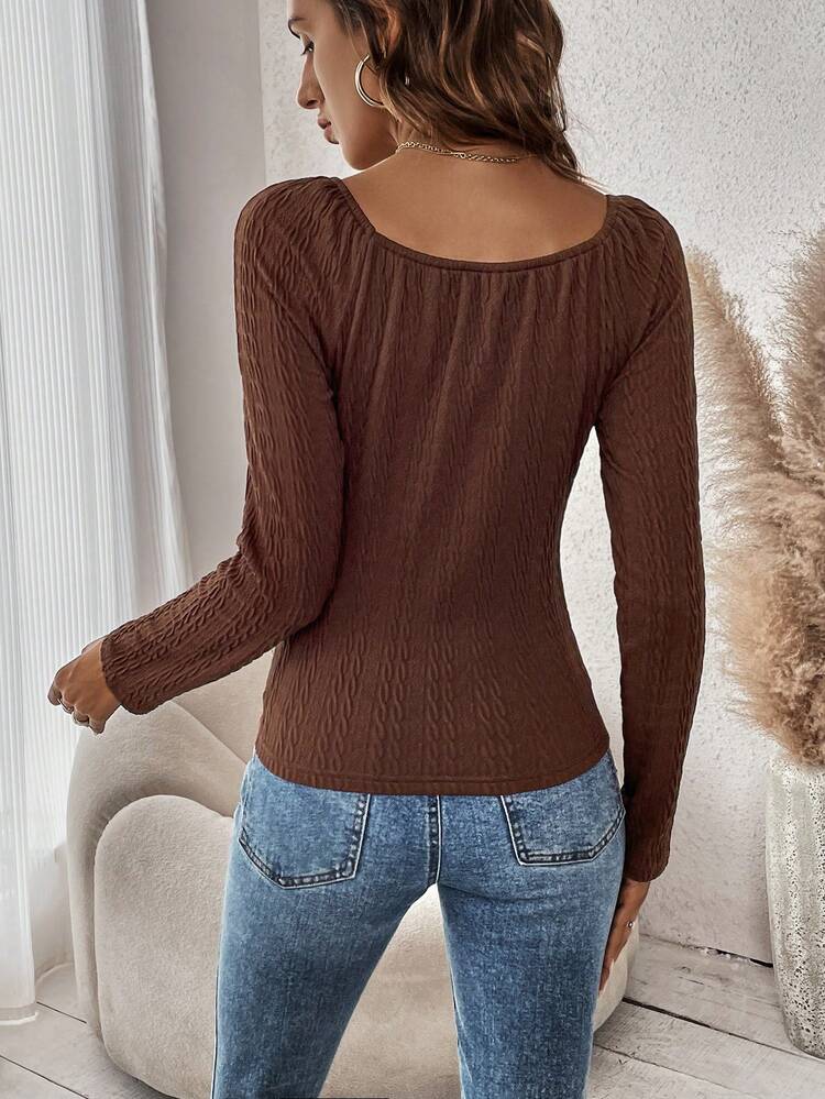 Twist Front Raglan Sleeve Tee