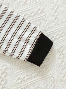 Đứa bé trai In sọc Chi tiết được vá Áo nỉ - Nhiều màu - Xem 5