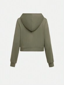 SHEIN Tienermeisje Hoodie met rits & Flare broeken