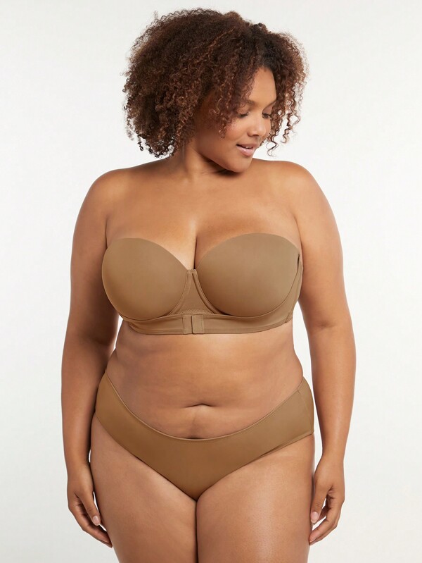 LUVLETTE Sujetador básico de media copa con cierre frontal y push-up, con soporte y curvas adicionales, sin tirantes