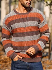 Manfinity Homme Nam Khối màu Thả vai Áo len - Nhiều màu - Xem 1