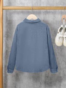 SHEIN 男大童1入組口袋貼布襯衫