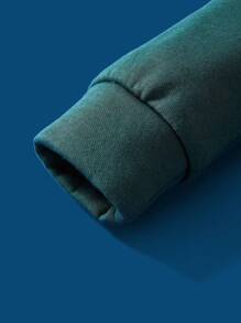 SHEIN X The Smurfs Tween Boy Letter & Cartoon Graphic Hoodie & Plaid Pants - Multicolor - View 3