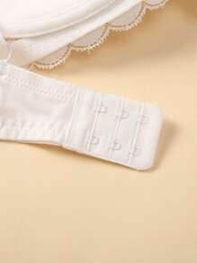 SHEIN Maternity Lace Trim Underwire Bra Lingerie - White - View 7