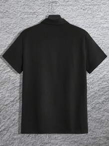 Manfinity Homme Hombres Pantalones con camiseta tejido de canalé con cremallera cuarta - Negro - Ver 6