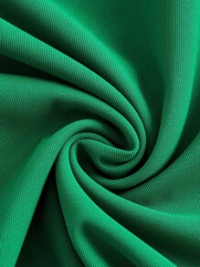 SHEIN CURVE+ 秋冬加大翻领单扣西装外套 - 綠色 - 查看 3