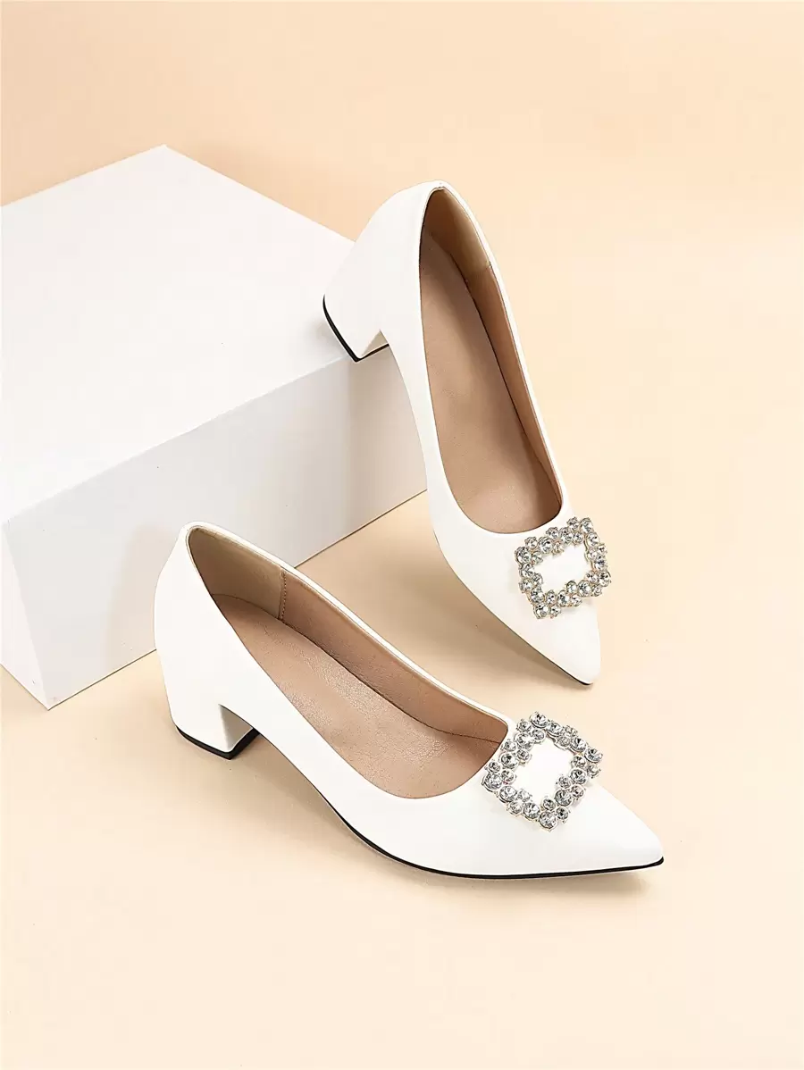 Fall/Winter Women's Simple High Heeled Pump Shoes,Elegant - White - View 1