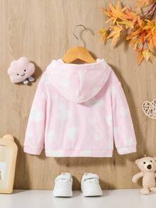 SHEIN 女婴爱心图案落肩卫衣 - 彩色 - 查看 2
