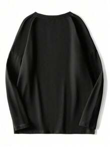 Manfinity Homme 男性大尺碼長袖t恤 - 黑色 - 查看 2