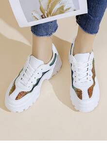 秋冬女士厚底防水運動鞋,時尚休閒女鞋 - 彩色 - 查看 4