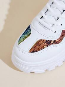 秋冬女士厚底防水運動鞋,時尚休閒女鞋 - 彩色 - 查看 11