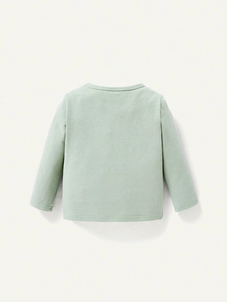 Baby Boy Elephant Patched Tee & Cartoon Graphic Sweatpants