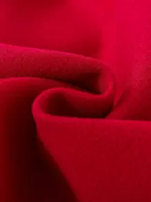 SHEIN Elladie kids 女小童拼接邊斗篷袖雙排釦斗篷大衣適用於聖誕 - 紅色 - 查看 5