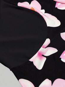 SHEIN Clasi 大碼印花假兩件洋裝 - 黑色 - 查看 4