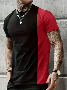 Manfinity Homme 男士雙色T恤 - 彩色 - 查看 1