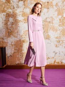 MOTF PREMIUM FRONT BOW PEARL BELT DRESS - Pink - View 8