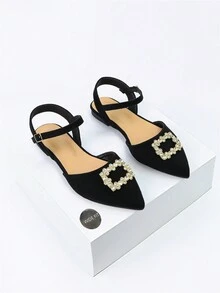 Women's Plus Size Hollow Out Flat Shoes - Black - View 1