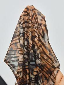 Maija Allover Print Mock Neck Slim Fit Bodysuit - Multicolor - View 9