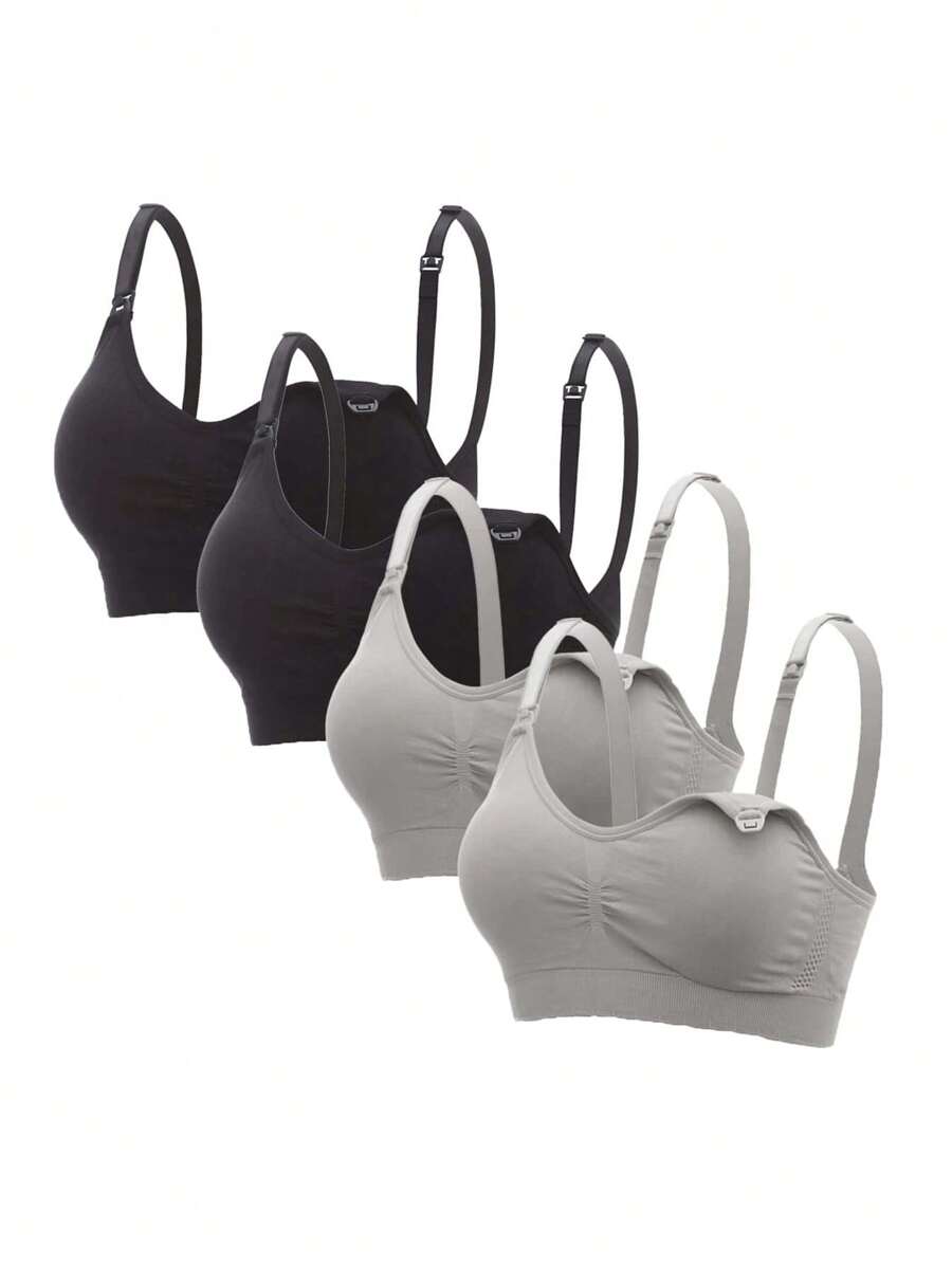 SHEIN 4pack Maternity Nursing Seamless Bra - Multicolor - View 1