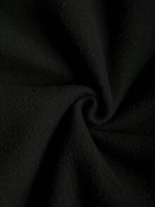 SHEIN EZwear 汽車和字母圖案抽繩加絨內裏連帽衫 - 黑色 - 查看 5