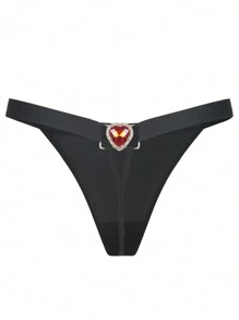 Trang trí trái tim Quần lót gợi cảm - màu đen - Xem 4