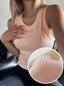 DAZY Chaleco ropa interior térmica unicolor tejido de canalé