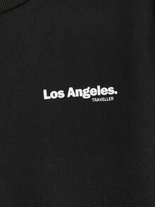 GENTILAND Nam Đồ họa Chữ cái Áo nỉ - màu đen - Xem 4